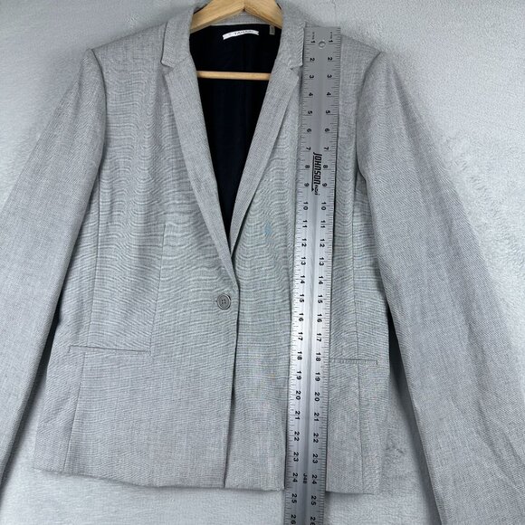 Tahari Women’s Blazer Coat Size 14 Formal Jacket Single Breasted Gray - Picture 7 of 11